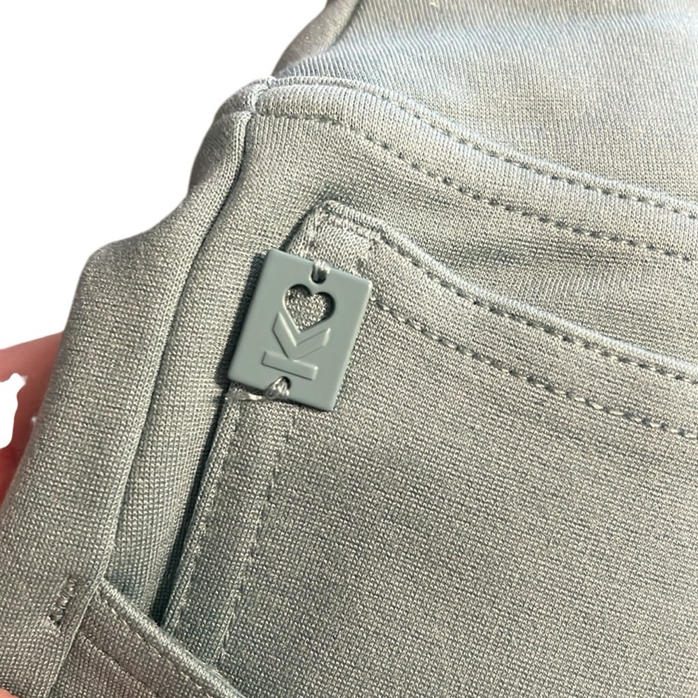Belle by Kim Gravel Light Teal Cropped Pants with Zipper Accents - Picture 7 of 7